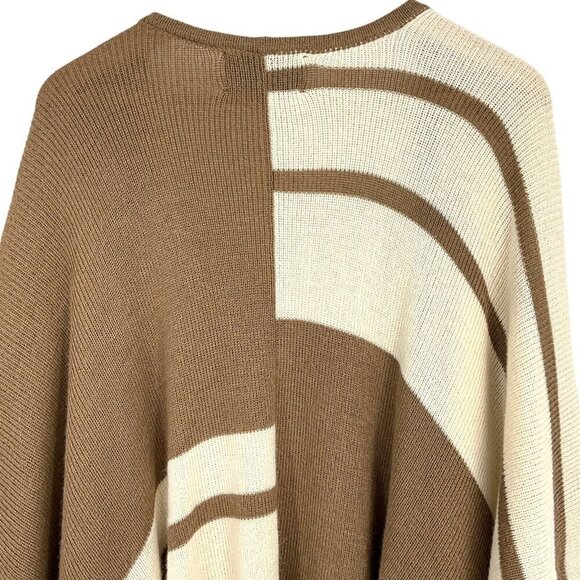 Brochu Walker Womens Alpaca Wool Knit Shawl Open Front One Size Cardigan Poncho - Picture 7 of 10